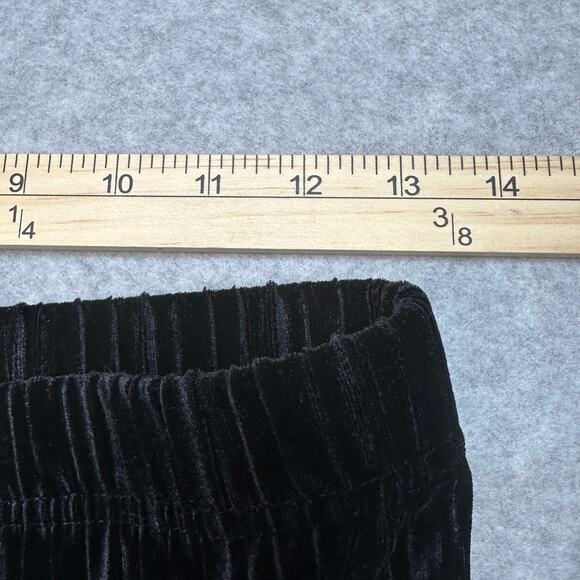 Wild Fable Pants WMNS S Black Velvet Velour Pleated High Waist Flared Pull On - Picture 8 of 11